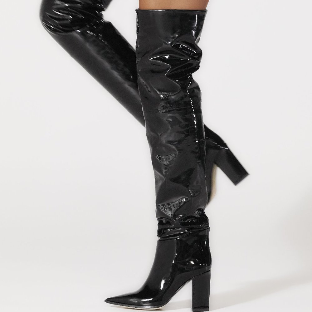 Like New Tamara Mellon Patent Leather OTK Boots